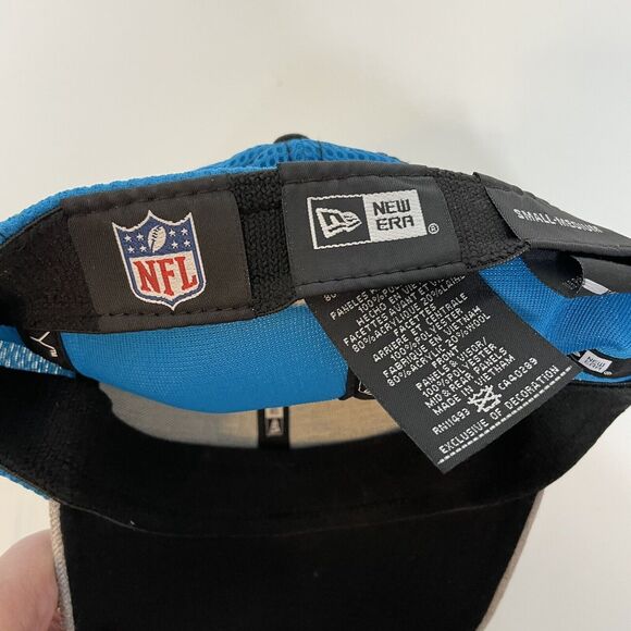 NFL Carolina Panthers New Era 39Thirty Stretch Baseball Cap Hat S/M Gray & Blue - Picture 7 of 8